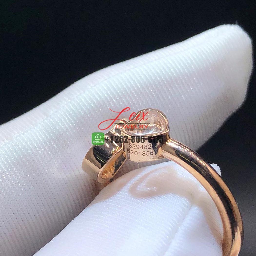 Chopard Happy Hearts Diamond and Mother of Pearl 18K Rose Gold Ring (4)