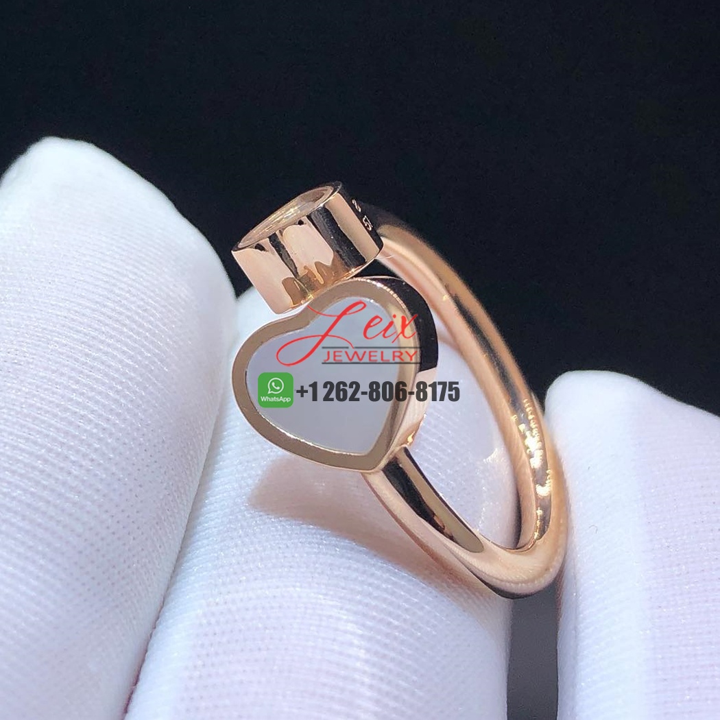 Chopard Happy Hearts Diamond and Mother of Pearl 18K Rose Gold Ring