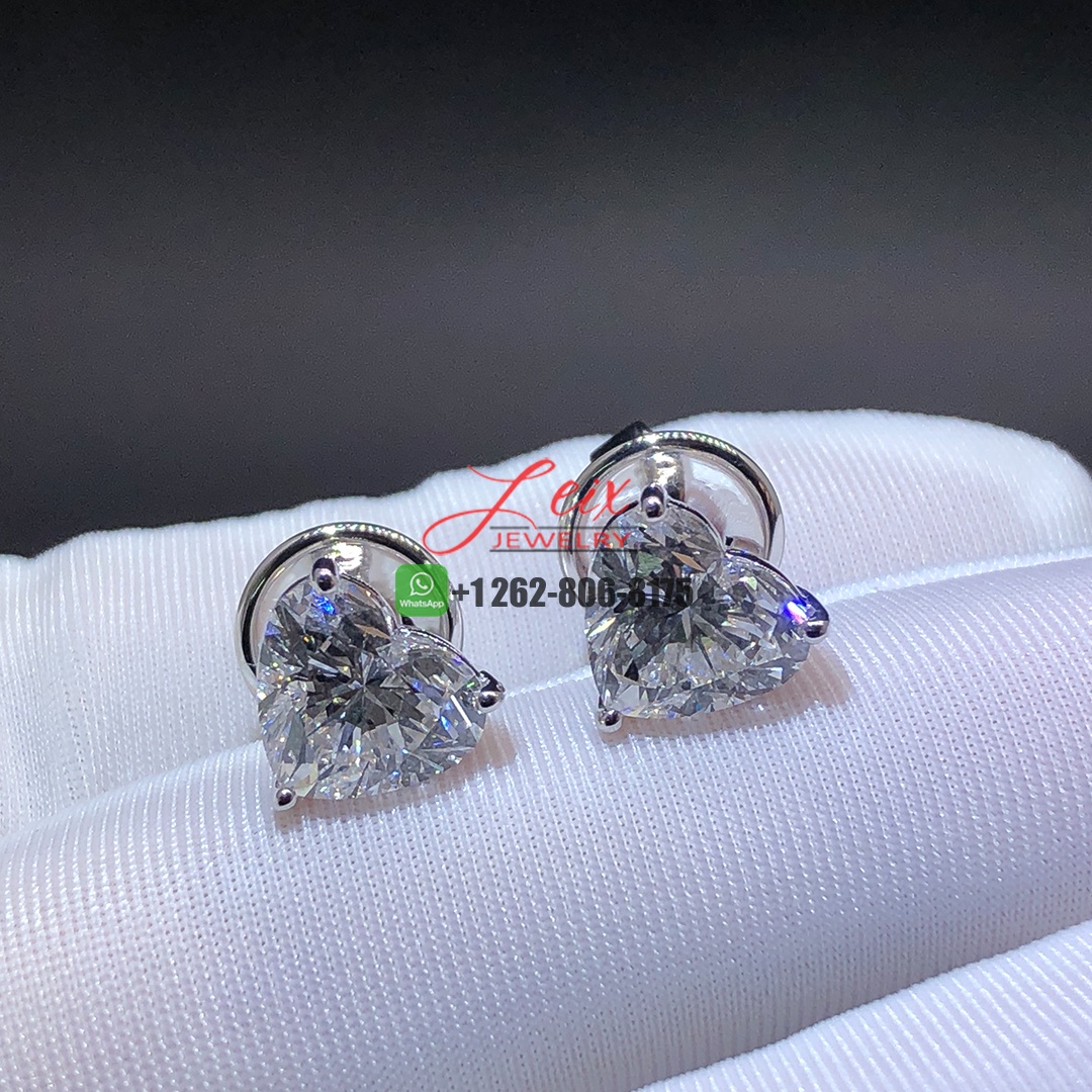 Graff Heart Shape 2.51ct Lab Diamond Stud Earrings in 18k White Gold (1)