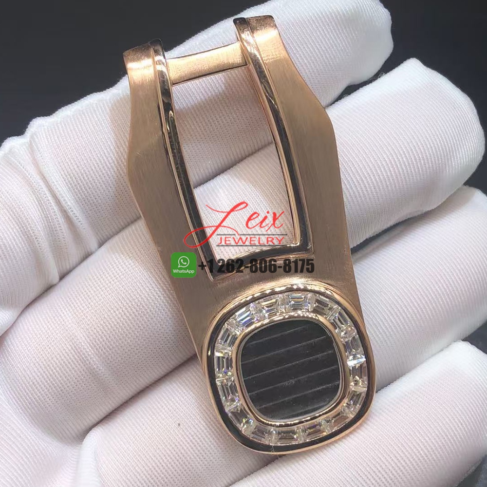 Patek Philippe Nautilus Baguette-cut Diamond & Onyx Money Clip in 18K Rose Gold