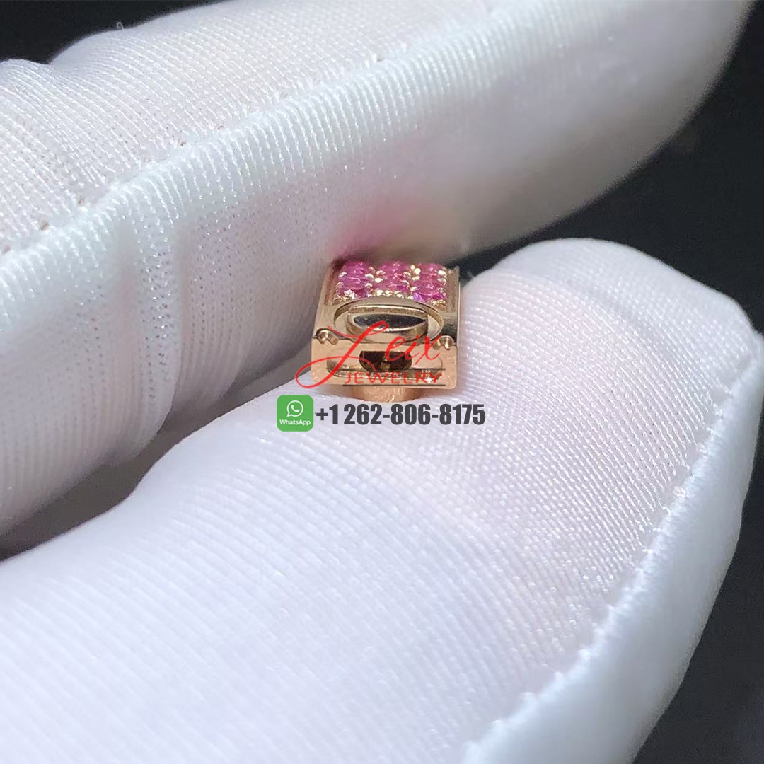 Cartier 18k Rose Gold Pink Sapphire Paved and 10 Diamonds Bracelet (2)