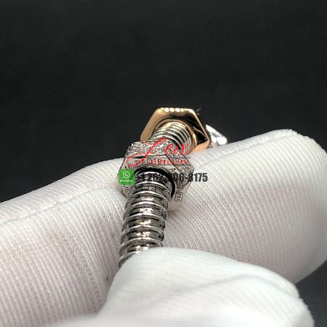 Cartier 18k Rose Gold & White Gold Black PVD-finish Brown Diamonds Ecrou de Cartier Bracelet (2)