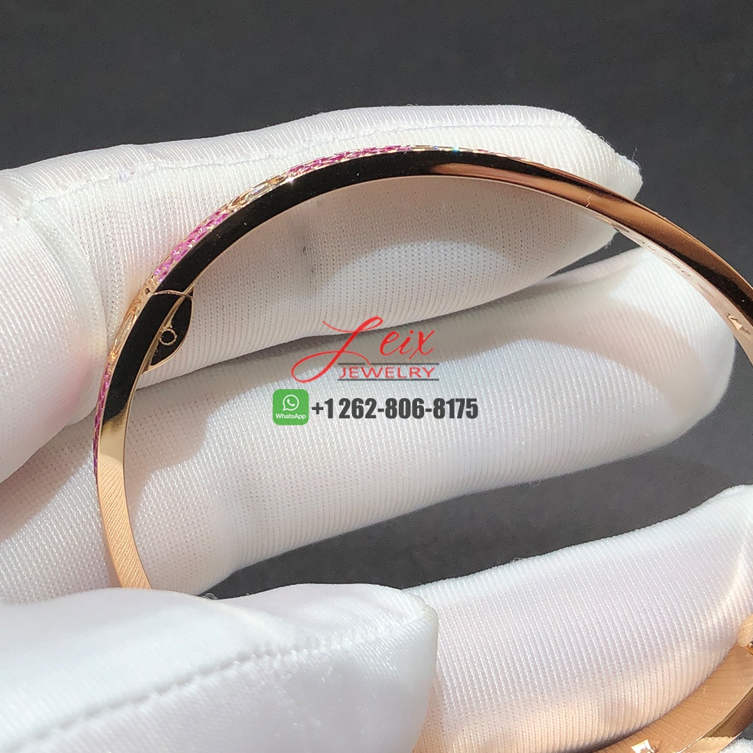Cartier Love Pink Sapphire Paved Bracelet Clasp (1)