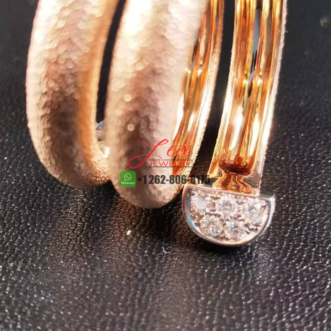 David Webb 18K Rose Gold & Platinum Hammered Nail Diamond Ring (1)