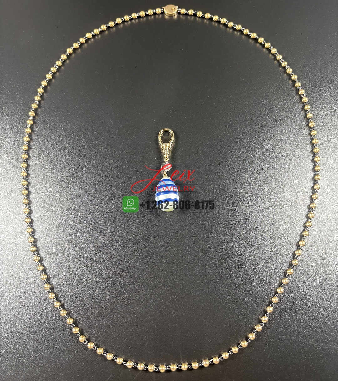 Jessica McCormack 3mm Micro Ball n Chain 18K Blackened Platinum & 18k Yellow Gold 21 Inches Necklace (1)