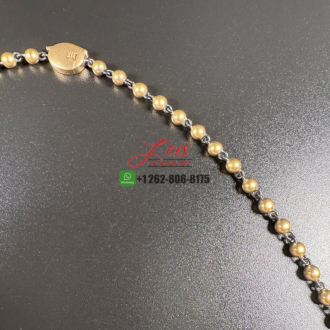Jessica McCormack 3mm Micro Ball n Chain 18K Blackened Platinum & 18k Yellow Gold 21 Inches Necklace (3)