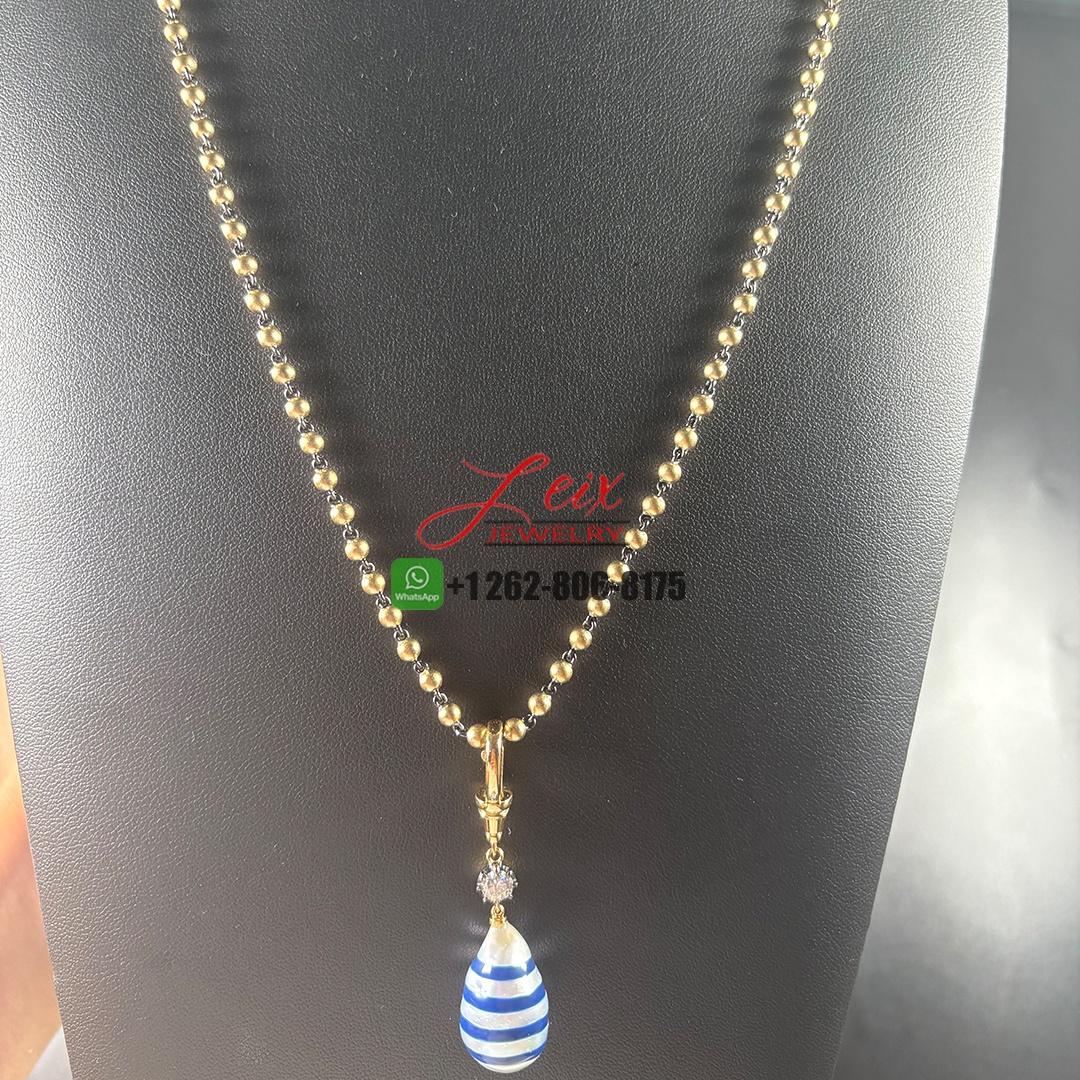 Jessica McCormack 3mm Micro Ball n Chain 18K Blackened Platinum & 18k Yellow Gold 21 Inches Necklace