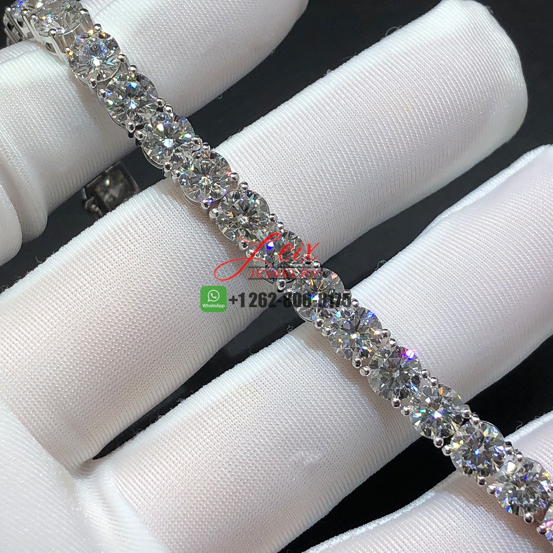 Custom Made Platinum 26.60ct Lab Grown Diamonds Tennis Bracelet (1)