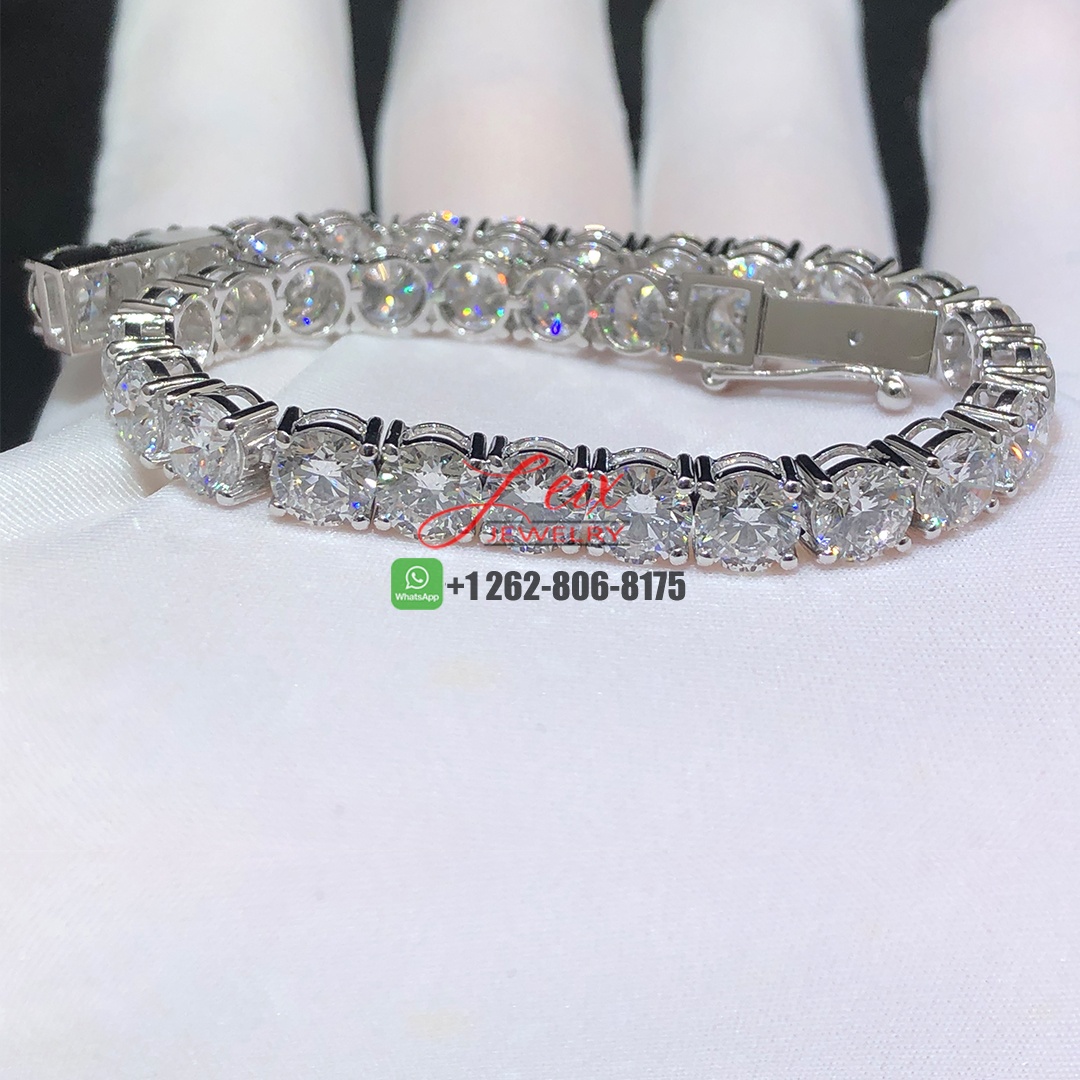 Custom Made Platinum 26.60ct Lab Grown Diamonds Tennis Bracelet