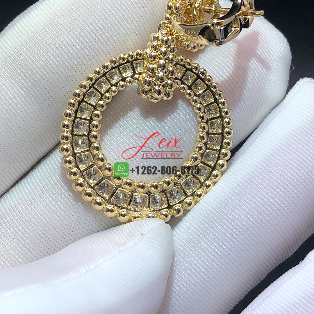 Van Cleef & Arpels 18k Yellow Gold Perlée Diamonds Drop Earrings (3)