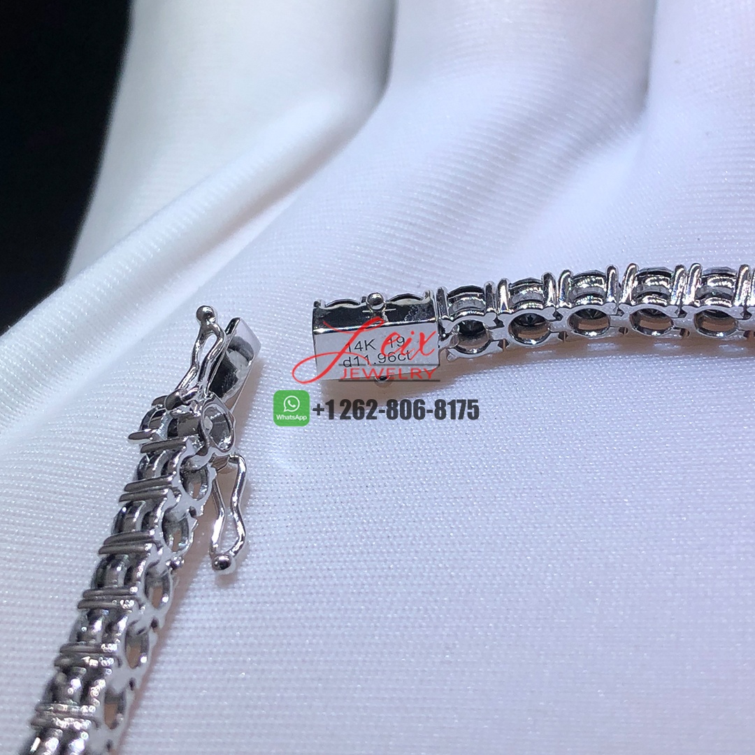 Custom Made 11.96ct Black Diamond Tennis Bracelet in 14K 18K Platinum White Gold (2)