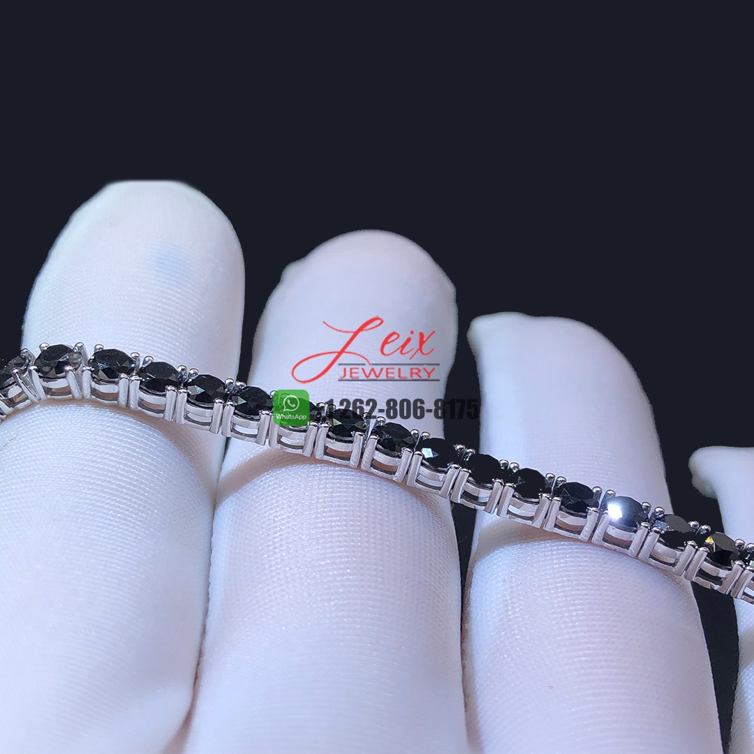 Custom Made 11.96ct Black Diamond Tennis Bracelet in 14K 18K Platinum White Gold (3)