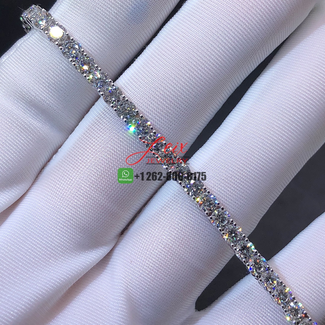 Custom Made 14k White Gold 10.4ct Lab Natural Diamonds Tennis Bracelet (3)