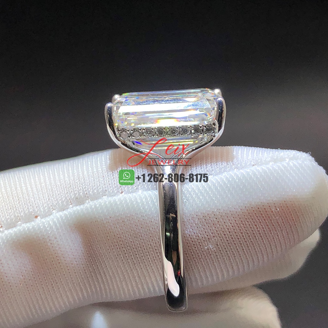 Custom Made 7.1ct Emerald Cut Diamond Engagement Ring (4)