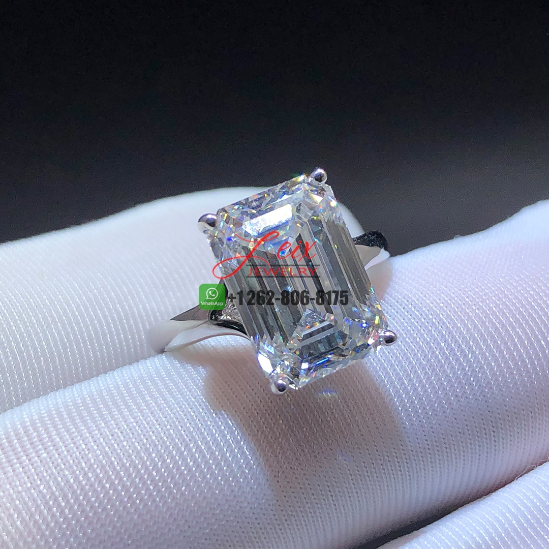 Custom Made 7.1ct Emerald Cut Diamond Engagement Ring