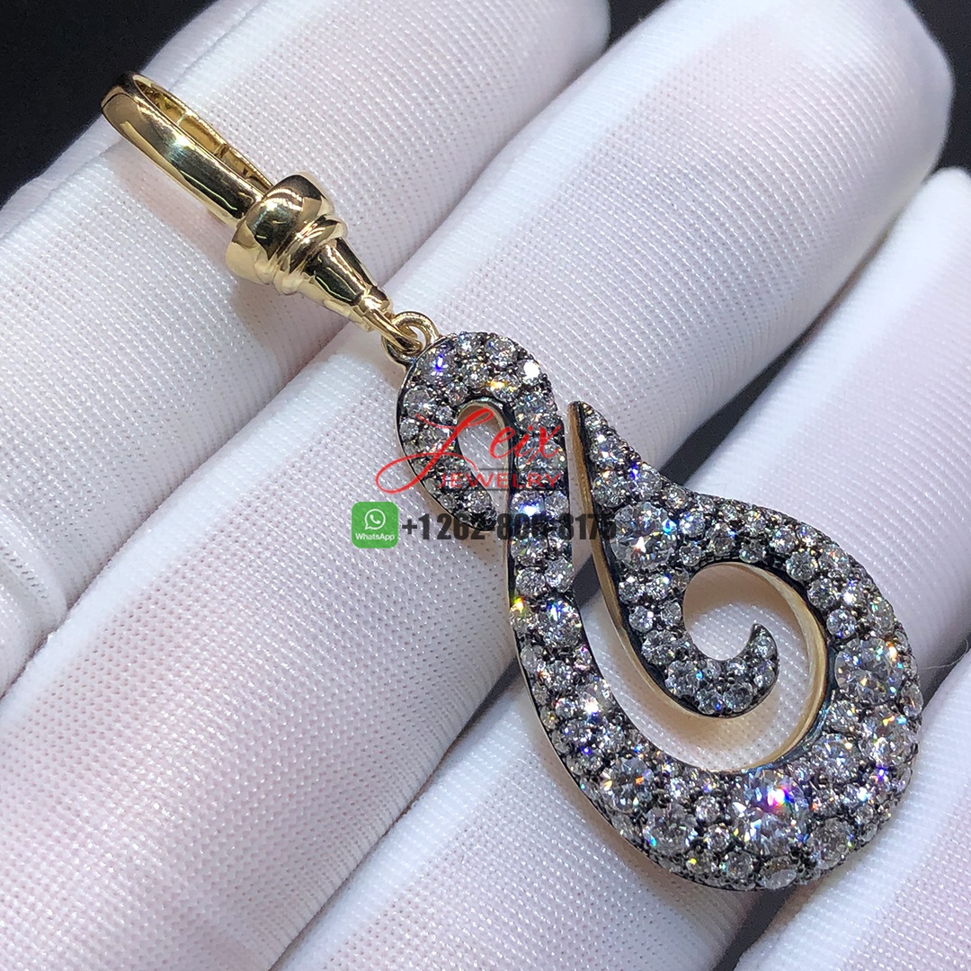 Jessica McCormack Hello Sailor Off The Hook 2.4ct Diamond Pendant 18k Yellow Gold