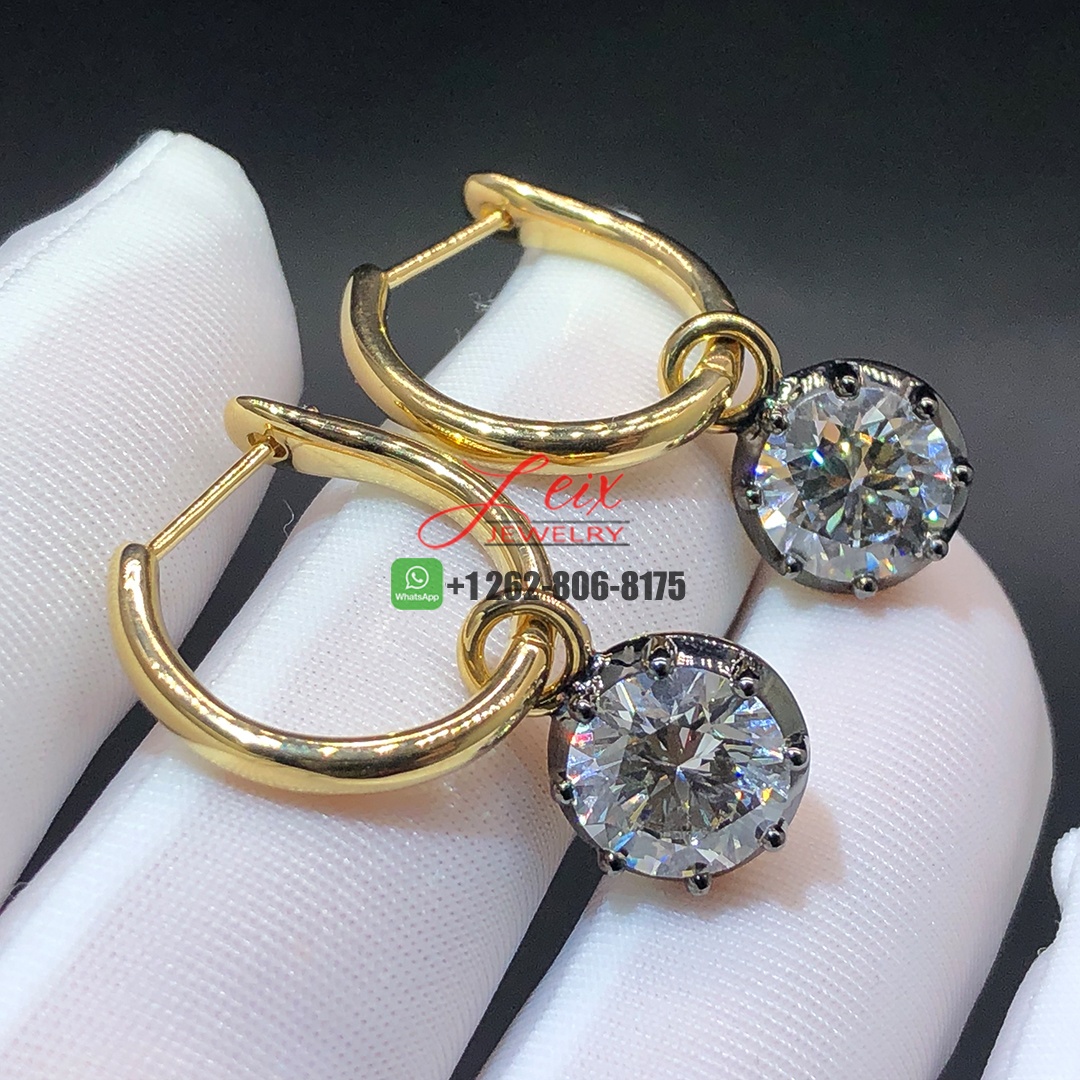 Jessica Mcclintock 2.5ct Diamond & Blackened Gold Gypset Hoop Earrings (1)