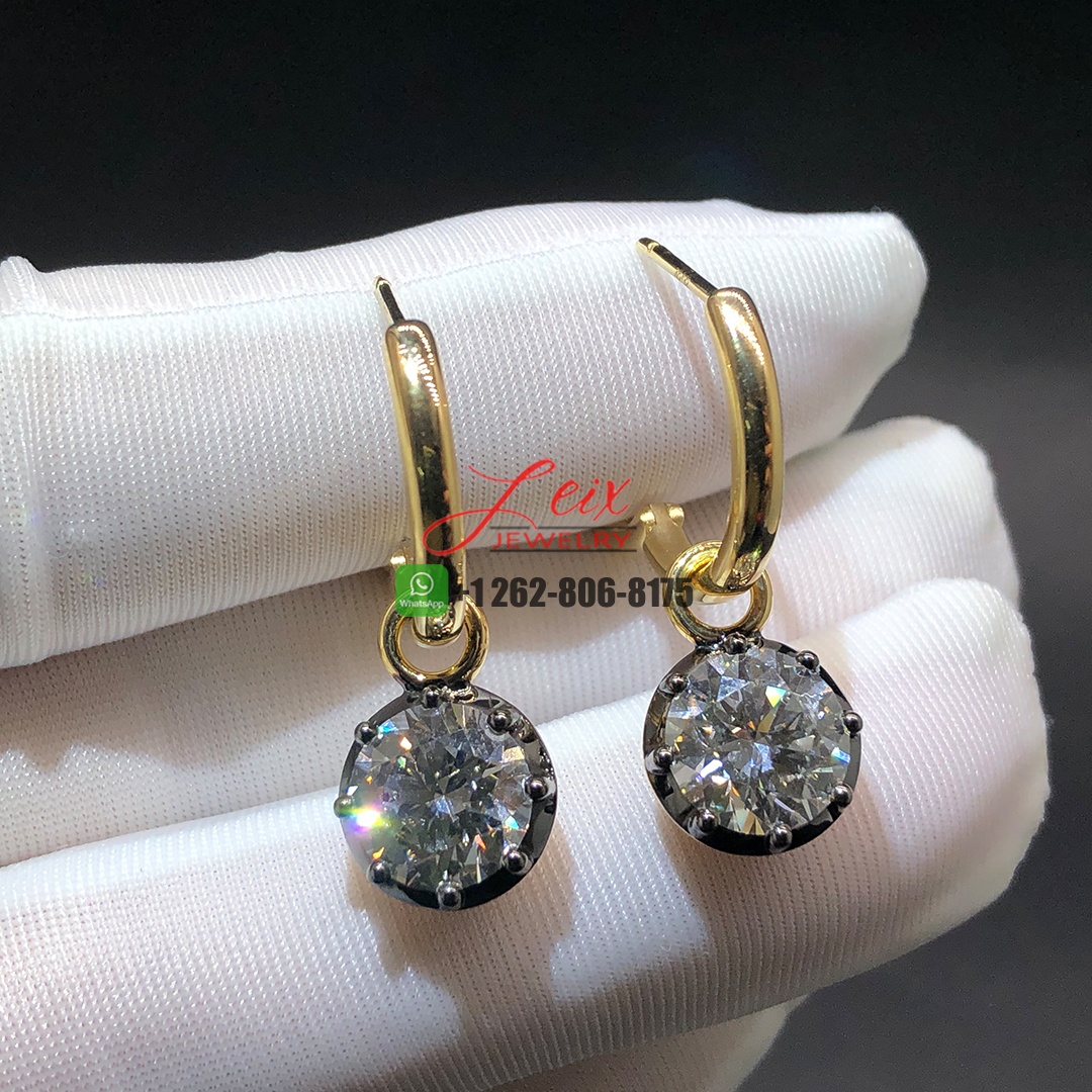 Jessica Mcclintock 2.5ct Diamond & Blackened Gold Gypset Hoop Earrings