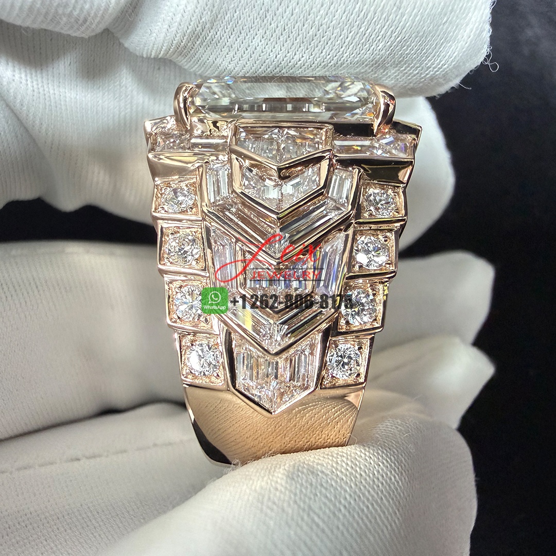 Custom Made 18k Rose Gold Radiant Cut 10ct Lab Diamond Engagement Ring (2)