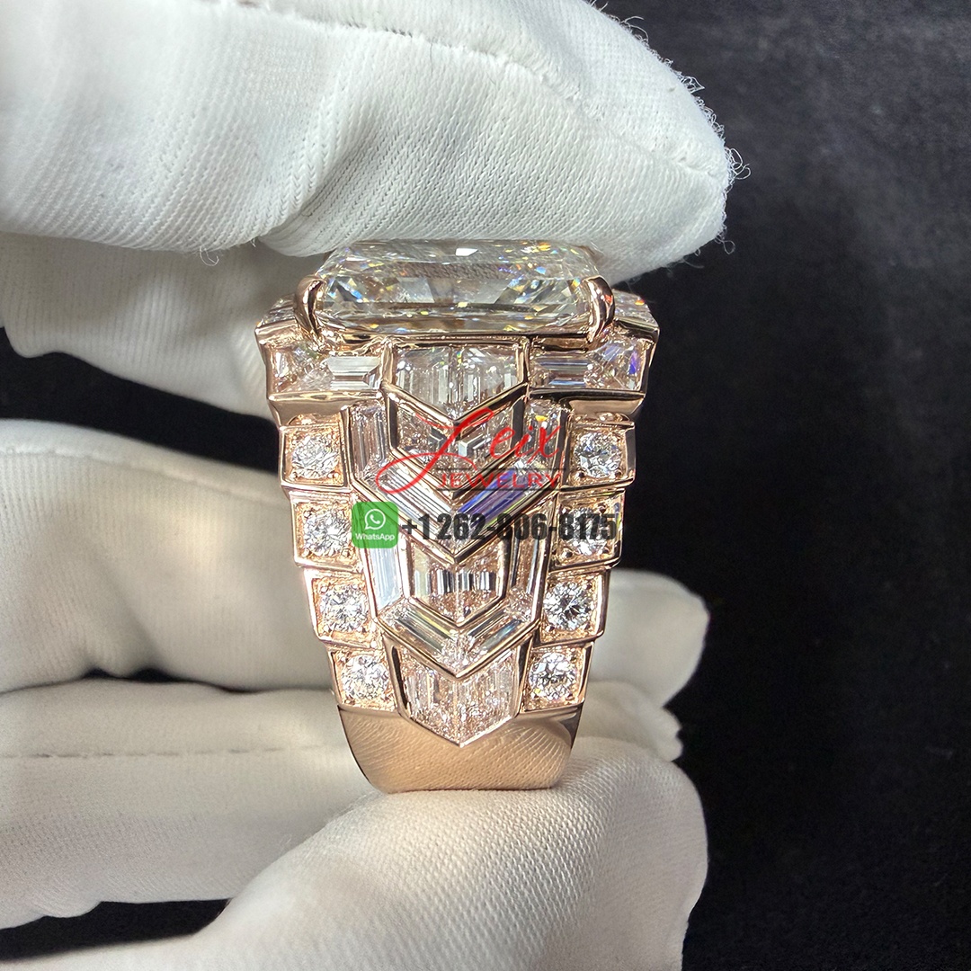 Custom Made 18k Rose Gold Radiant Cut 10ct Lab Diamond Engagement Ring (3)
