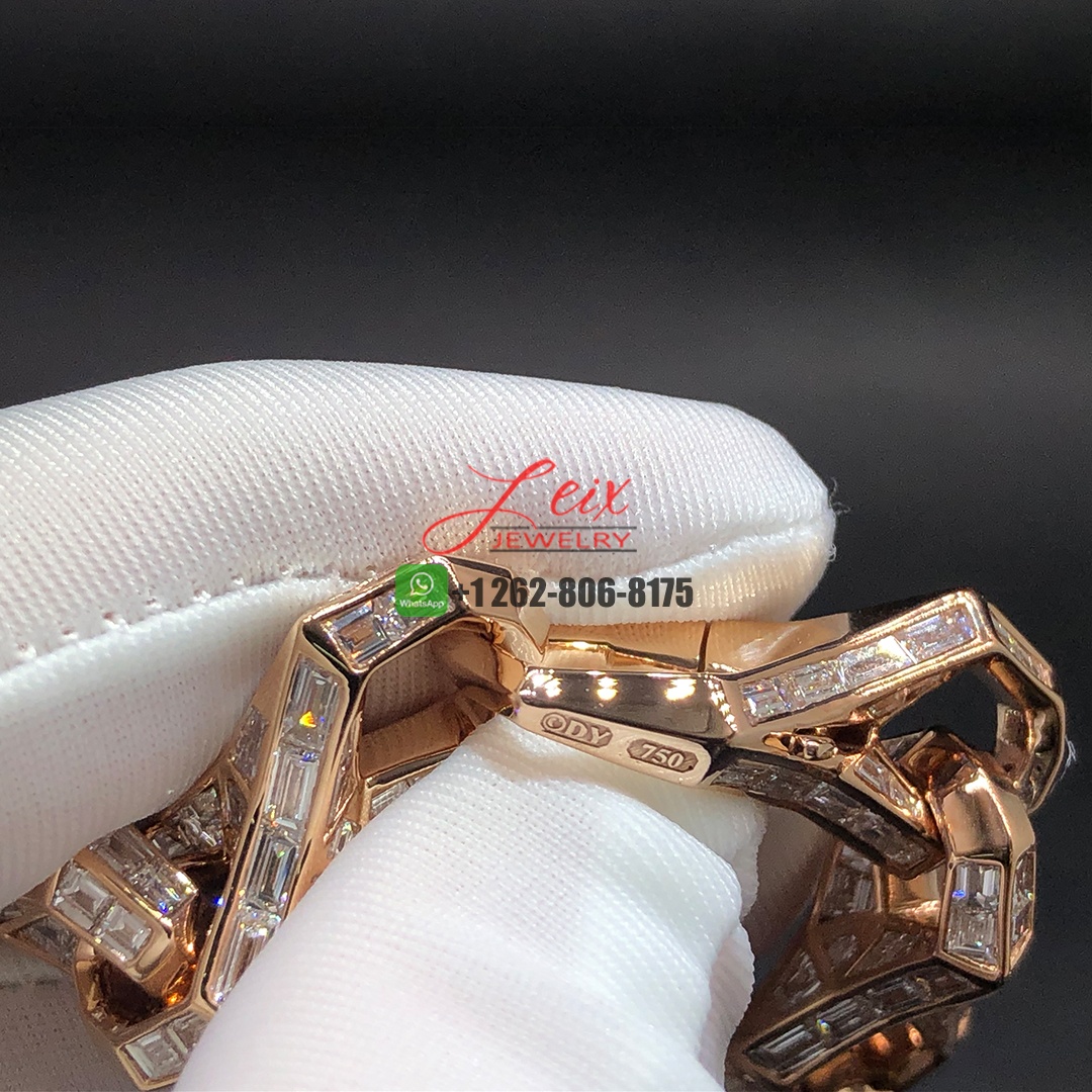 David Yurman 18K Rose Gold Pave Diamonds Men's Faceted Chain Link Bracelet (3) David Yurman 18K Rose Gold Pave Diamonds Men's Faceted Chain Link Bracelet
