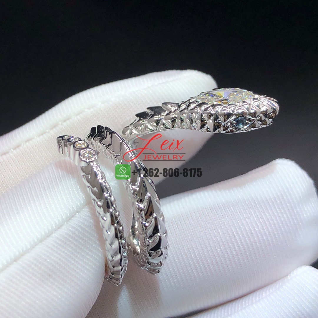 Jessica Mcclintock 0.90ct Diamond 18k White Gold Snake Ring (1)