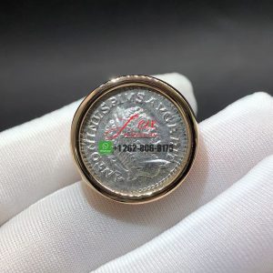 Bvlgari Monete 18k Rose Gold Roman Antique Silver Coin Ring