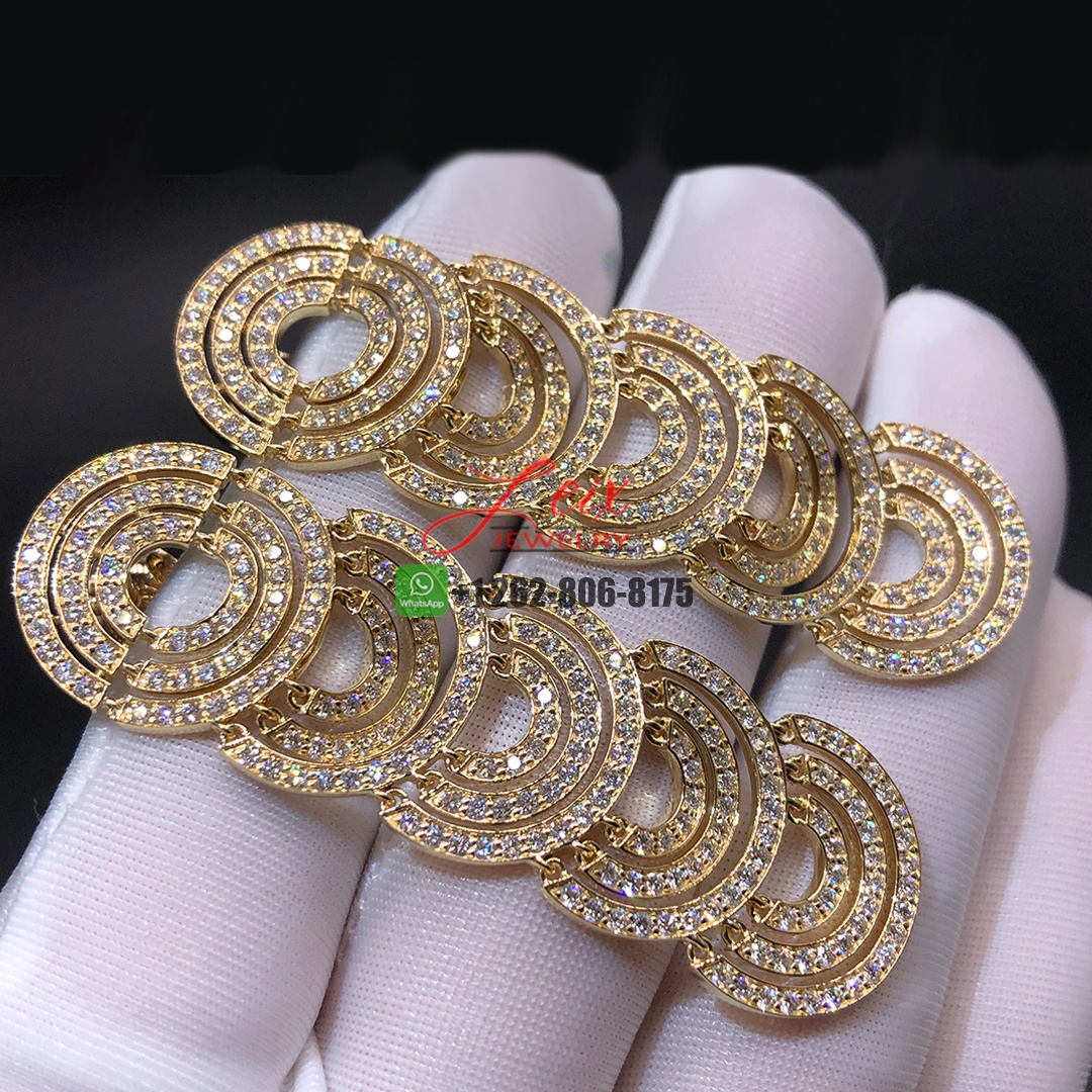 Custom Made 18k Yellow Gold Pave Diamonds Dangle Drop Earrings (1) Custom Made 18k Yellow Gold Pave Diamonds Dangle Drop Earrings