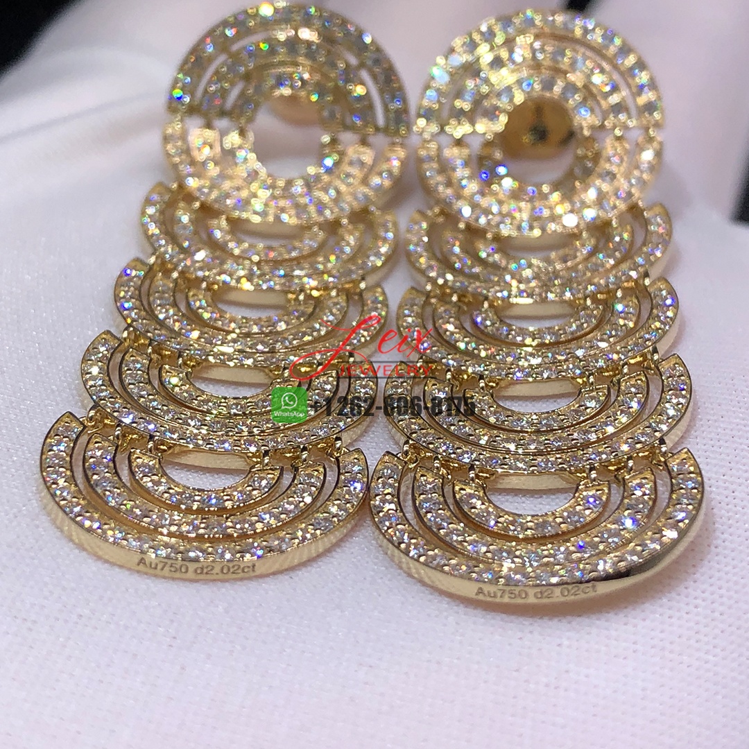 Custom Made 18k Yellow Gold Pave Diamonds Dangle Drop Earrings (2) Custom Made 18k Yellow Gold Pave Diamonds Dangle Drop Earrings
