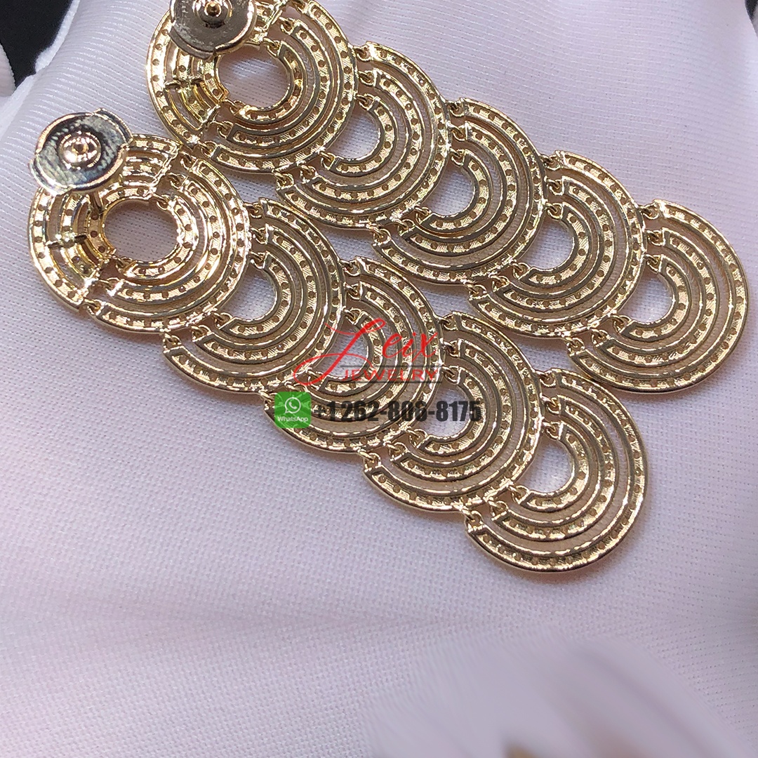 Custom Made 18k Yellow Gold Pave Diamonds Dangle Drop Earrings (3) Custom Made 18k Yellow Gold Pave Diamonds Dangle Drop Earrings