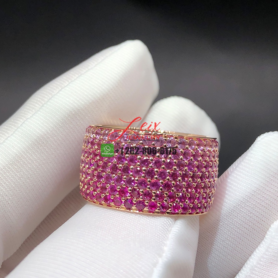 Emily P. Wheeler 18k Rose Gold 12mm Band Flamingo Pink Sapphire Ombre Wide Ring (1) Emily P. Wheeler 18k Rose Gold 12mm Band Flamingo Pink Sapphire Ombre Wide Ring