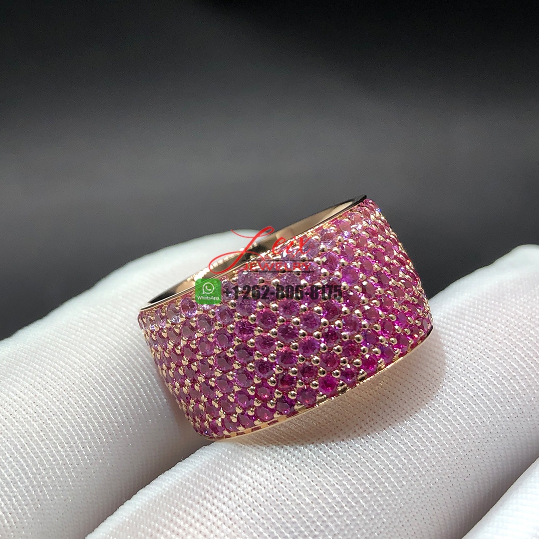 Emily P. Wheeler 18k Rose Gold 12mm Band Flamingo Pink Sapphire Ombre Wide Ring (2) Emily P. Wheeler 18k Rose Gold 12mm Band Flamingo Pink Sapphire Ombre Wide Ring