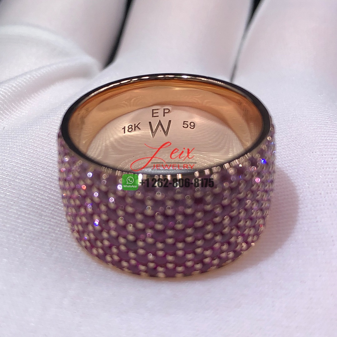 Emily P. Wheeler 18k Rose Gold 12mm Band Flamingo Pink Sapphire Ombre Wide Ring (3) Emily P. Wheeler 18k Rose Gold 12mm Band Flamingo Pink Sapphire Ombre Wide Ring