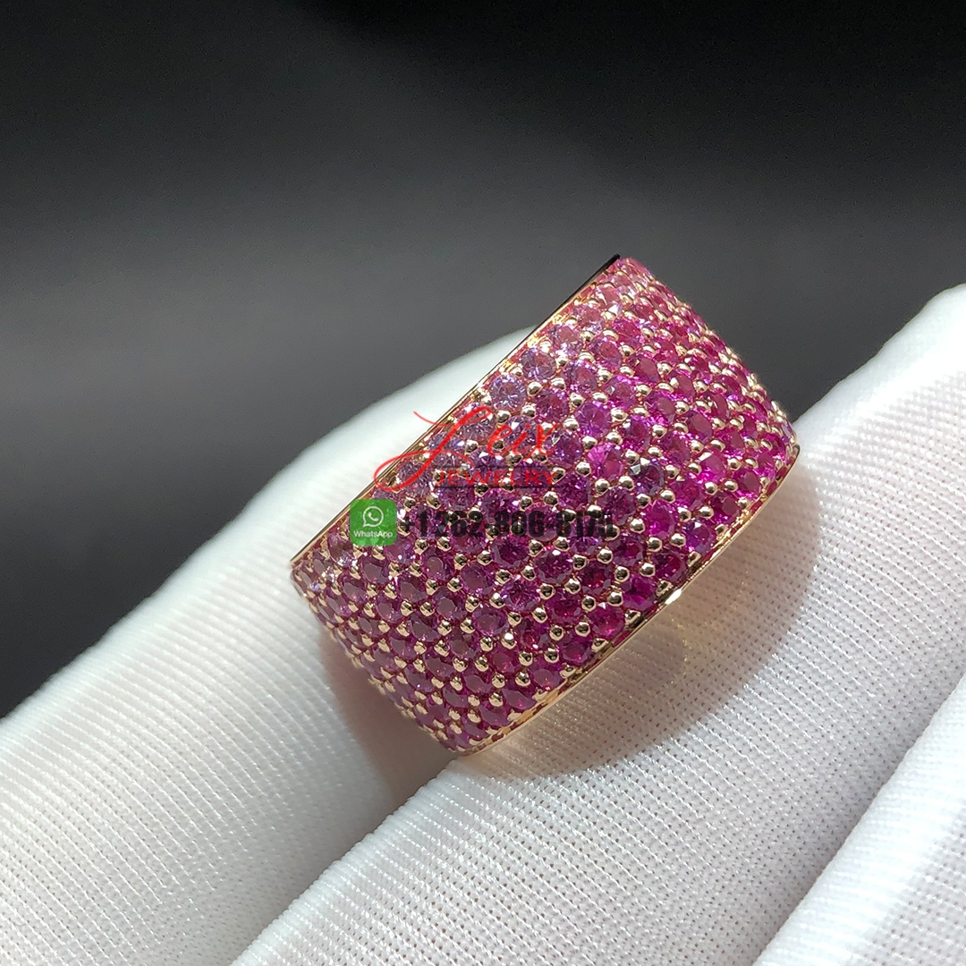 Emily P. Wheeler 18k Rose Gold 12mm Band Flamingo Pink Sapphire Ombre Wide Ring Emily P. Wheeler 18k Rose Gold 12mm Band Flamingo Pink Sapphire Ombre Wide Ring